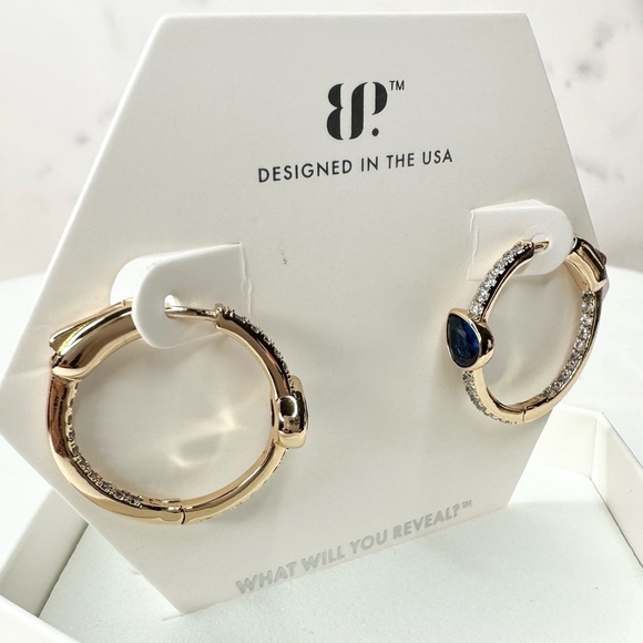 Bomb Party September Sapphire We Love A Hoop Moment Earrings RBP8162 NWT - Picture 2 of 4